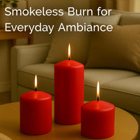 Stonebriar 6-pack red unscented pillar candles, 3 by 3 inch
