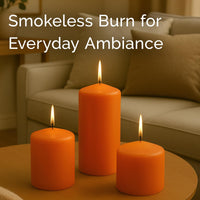 Stonebriar 6-pack orange unscented pillar candles, 3 by 4 inch, 35 hour burn time