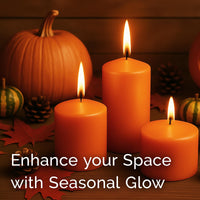 Stonebriar 6-pack orange unscented pillar candles, 3 by 6 inch, 65 hour burn time