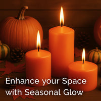 Stonebriar 6-pack orange unscented pillar candles, 3 by 8 inch