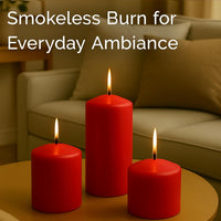 Stonebriar 6-pack red unscented pillar candles, 3 by 8 inch