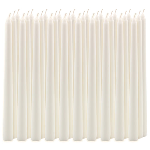 Stonebriar Unscented Taper Candles — 7 Hour Burn Time, Candle Stick Candles for Weddings, Holidays, Home Décor & Special Events, Pack of 30, White, 10"