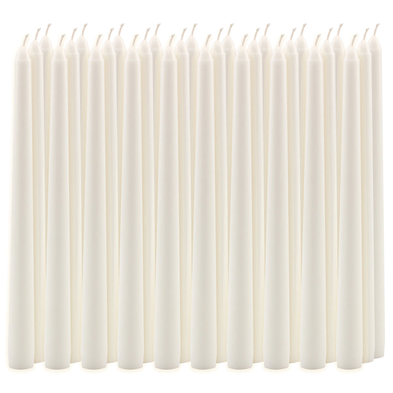 Tall 10" Unscented Dripless 30 Pack Taper Candles (WS)