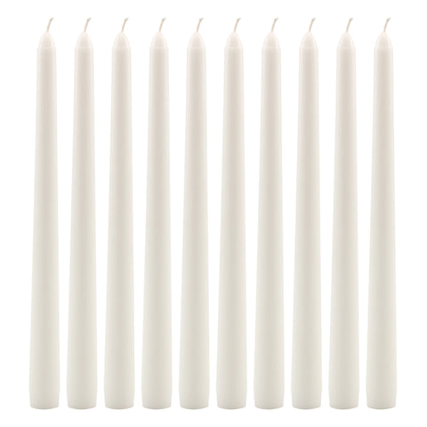 Tall 10" Unscented Dripless 10 Pack Taper Candles (WS)