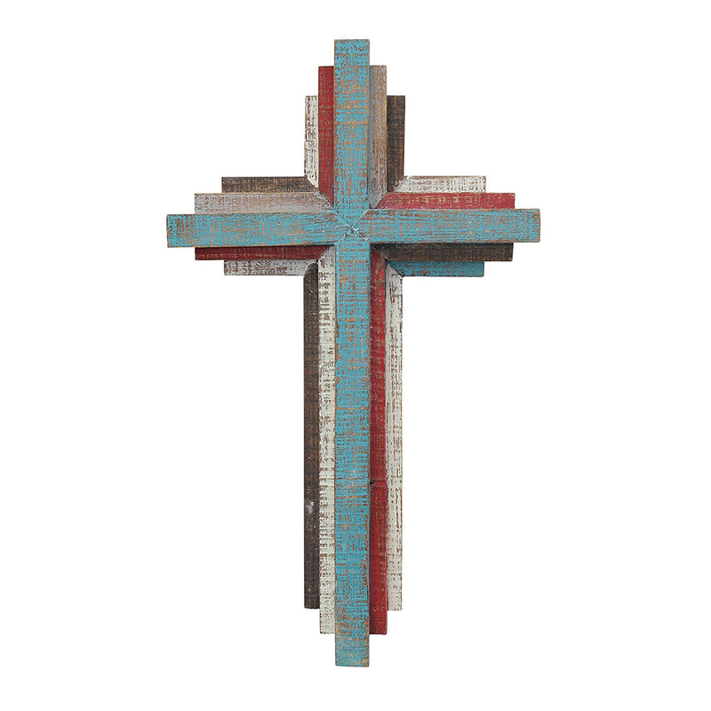 3D Multi-colored Wooden Wall Cross | Stonebriar Collection