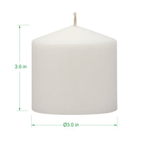3x3 Unscented White Pillar Candles Bulk | Stonebriar Collection
