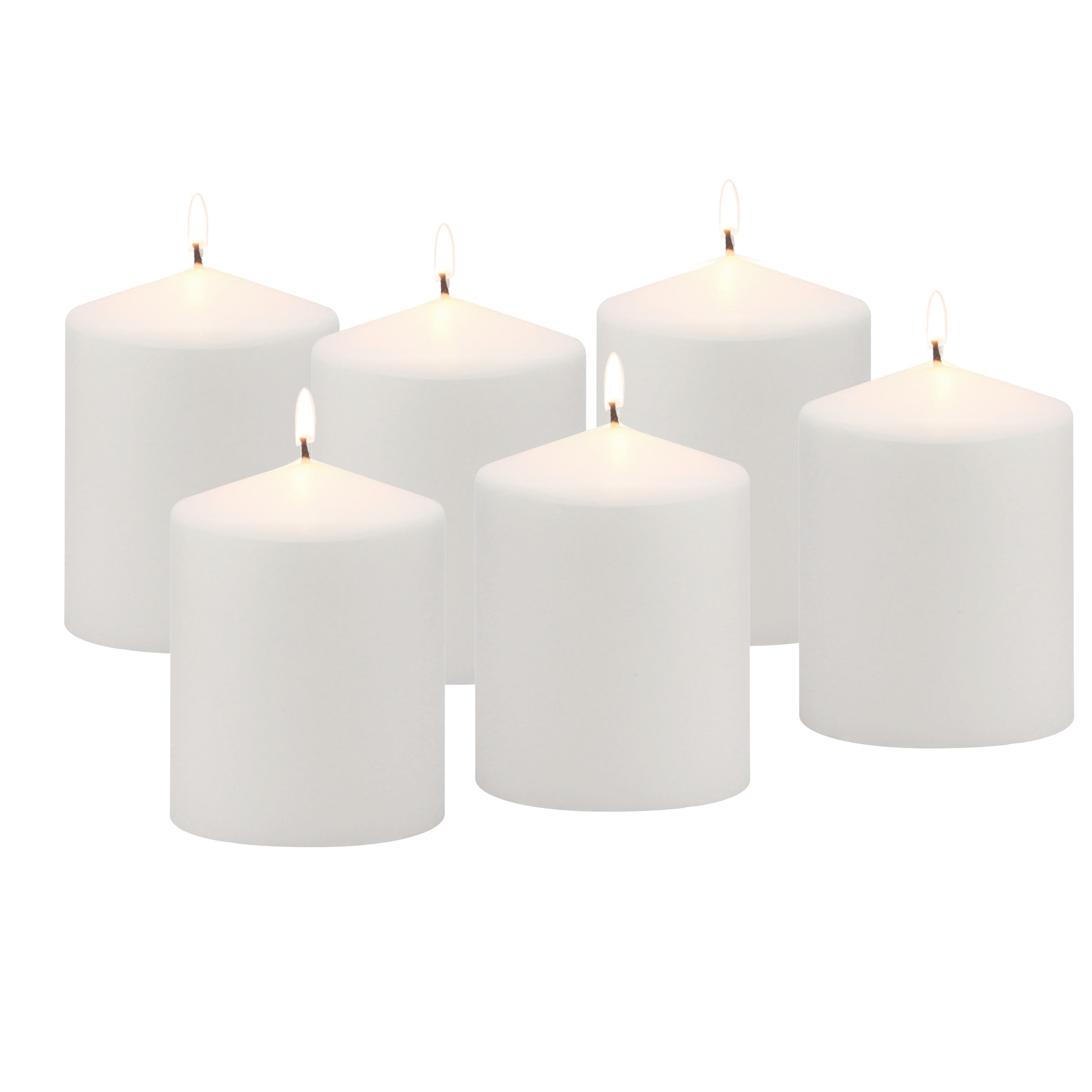 BULK 4 PCS - Luminessence Fresh-Linen Scented White Pillar Candles