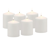 3x4 Unscented White Pillar Candles Bulk | Stonebriar Collection