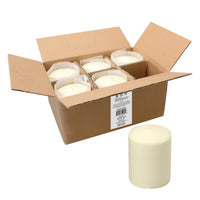 3 x 4 Unscented Ivory Pillar Candles, Set of 6