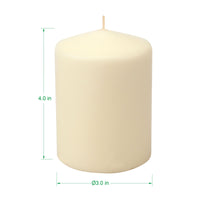 3 x 4 Unscented Ivory Pillar Candles, Set of 6