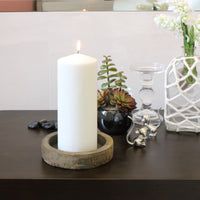 3x8 Unscented White Pillar Candles (Set of 6)