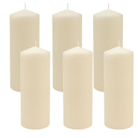 3 x 8 Unscented Ivory Pillar Candles, Set of 6