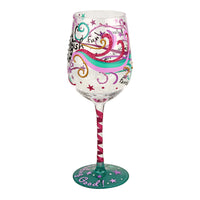 Top Shelf Decorative Multicolored 40ish Birthday Wine Glass
