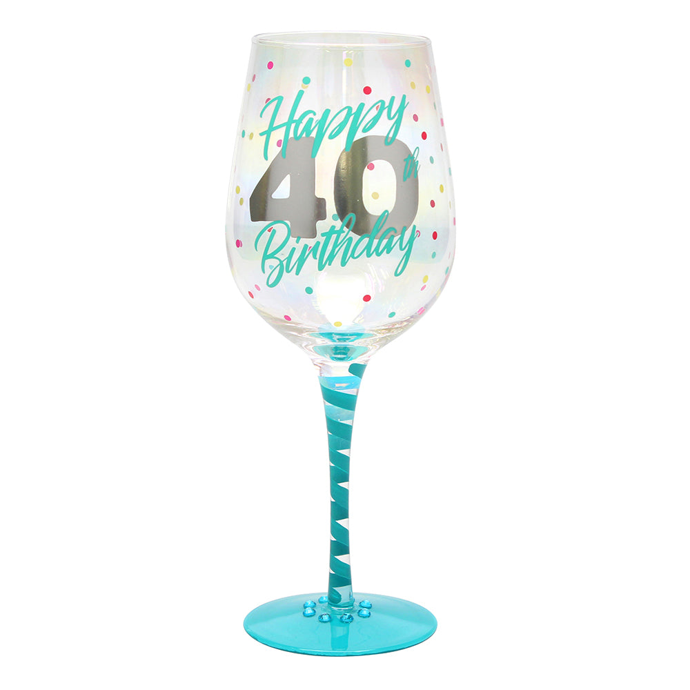 Top Shelf Decorative 40th Birthday Wine Glass (WS)