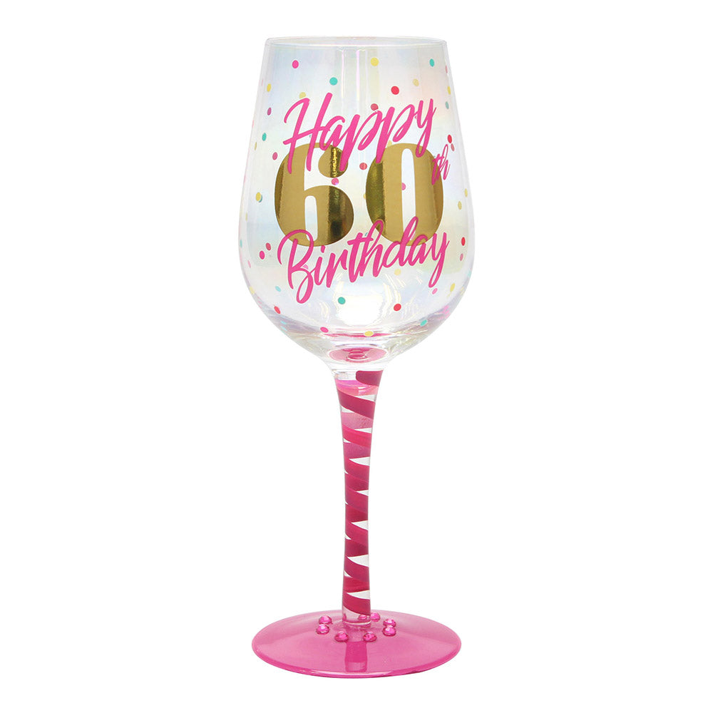 Top Shelf Decorative 60th Birthday Wine Glass (WS)