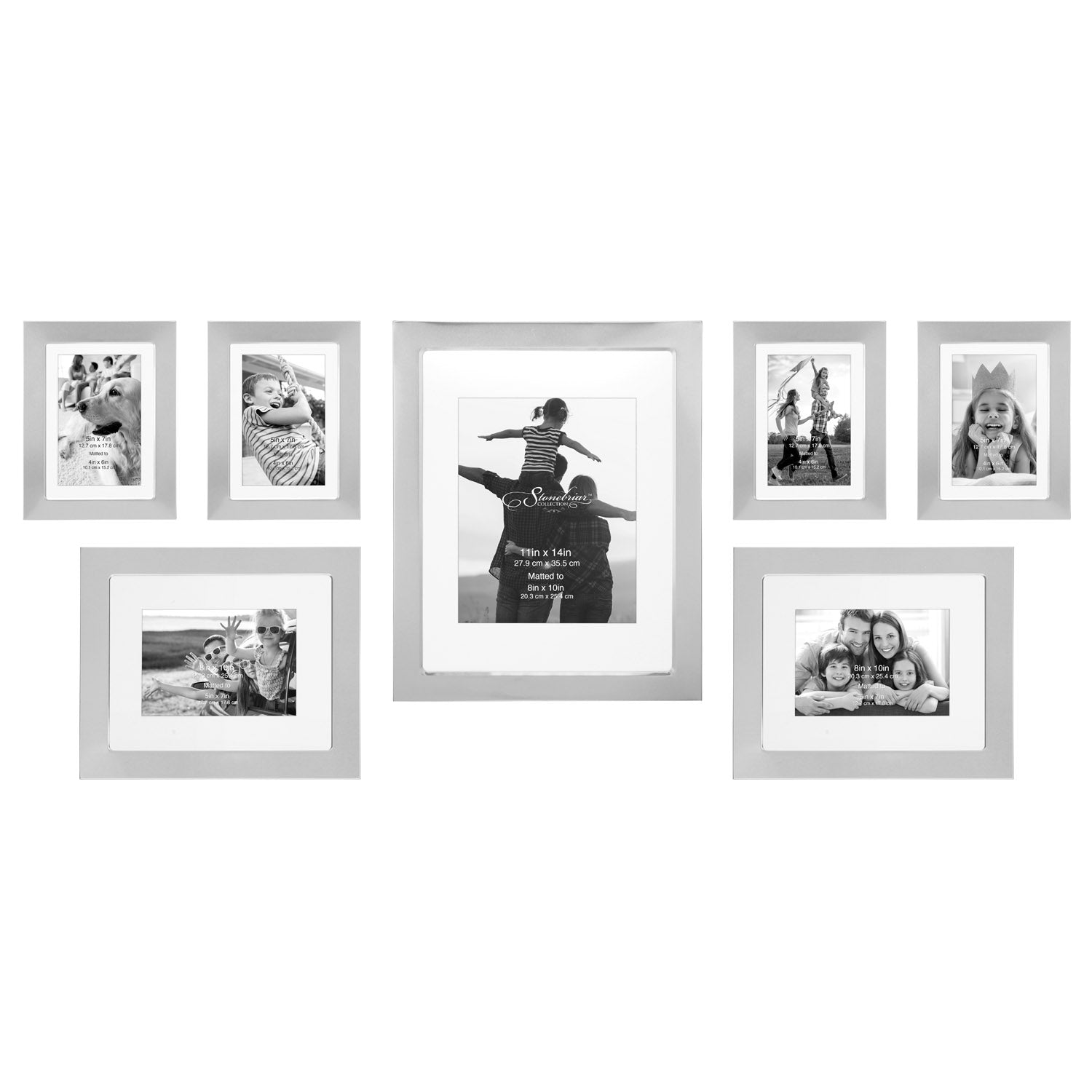 7 Piece Silver Decorative Modern Gallery Frame Set (WS)