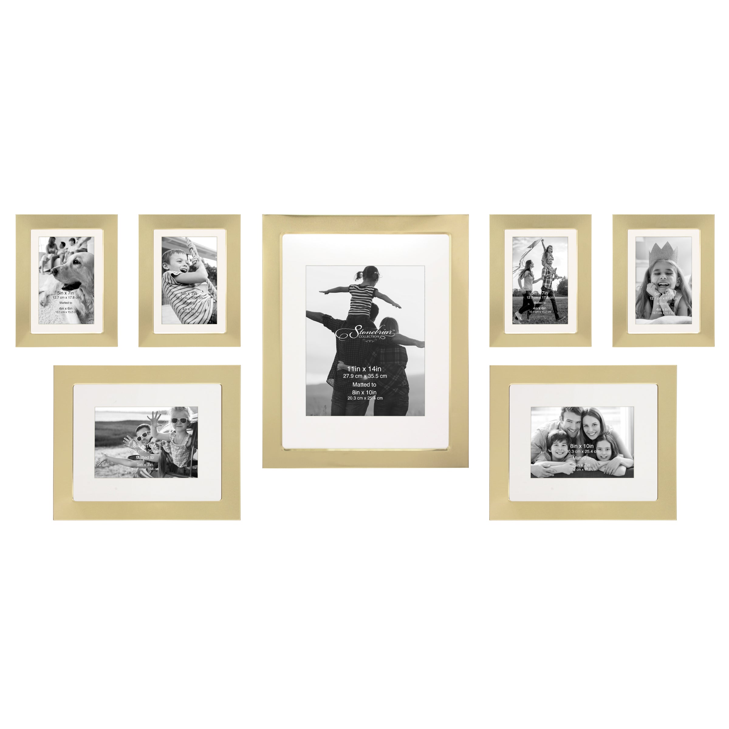 7 Piece Gold Decorative Modern Gallery Frame Set (WS)