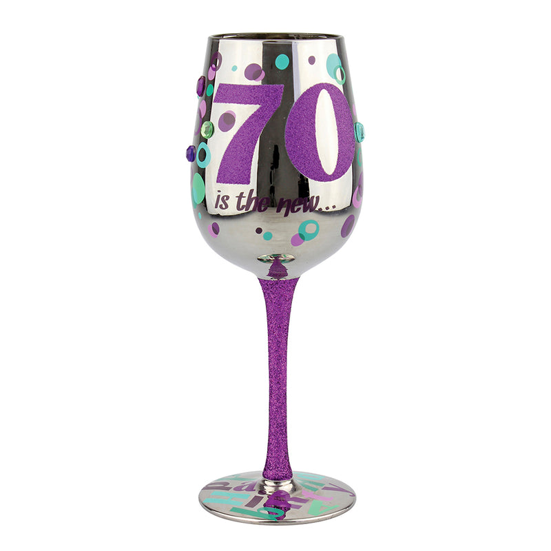 Top Shelf 70th Birthday Wine Glass