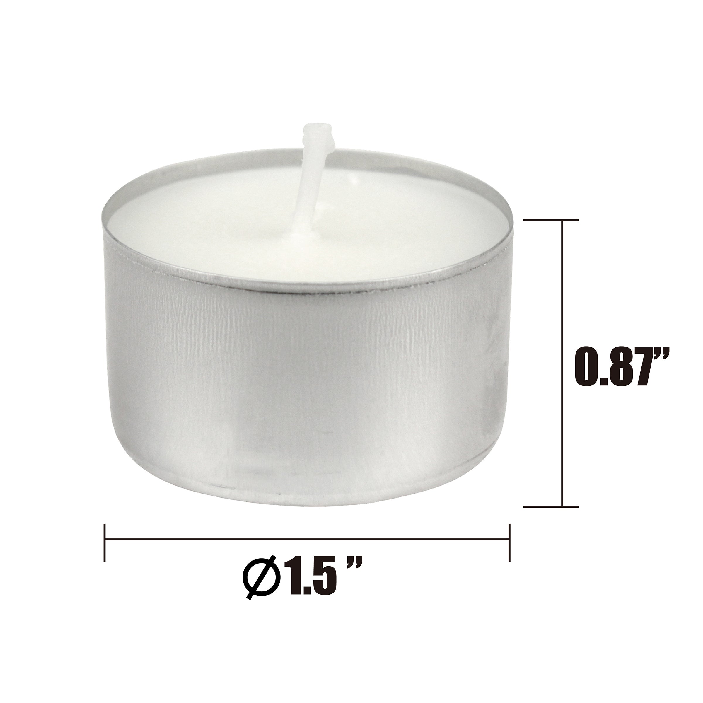 Stonebriar Long Burning Tealight Candles - 8 Hours - White - Unscented - 100 Pack
