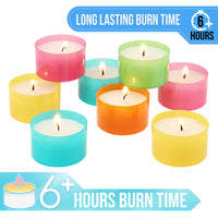 Multicolor Tealight Candles - 6 to 7 Hour Extended Burn Time (96 Pack)