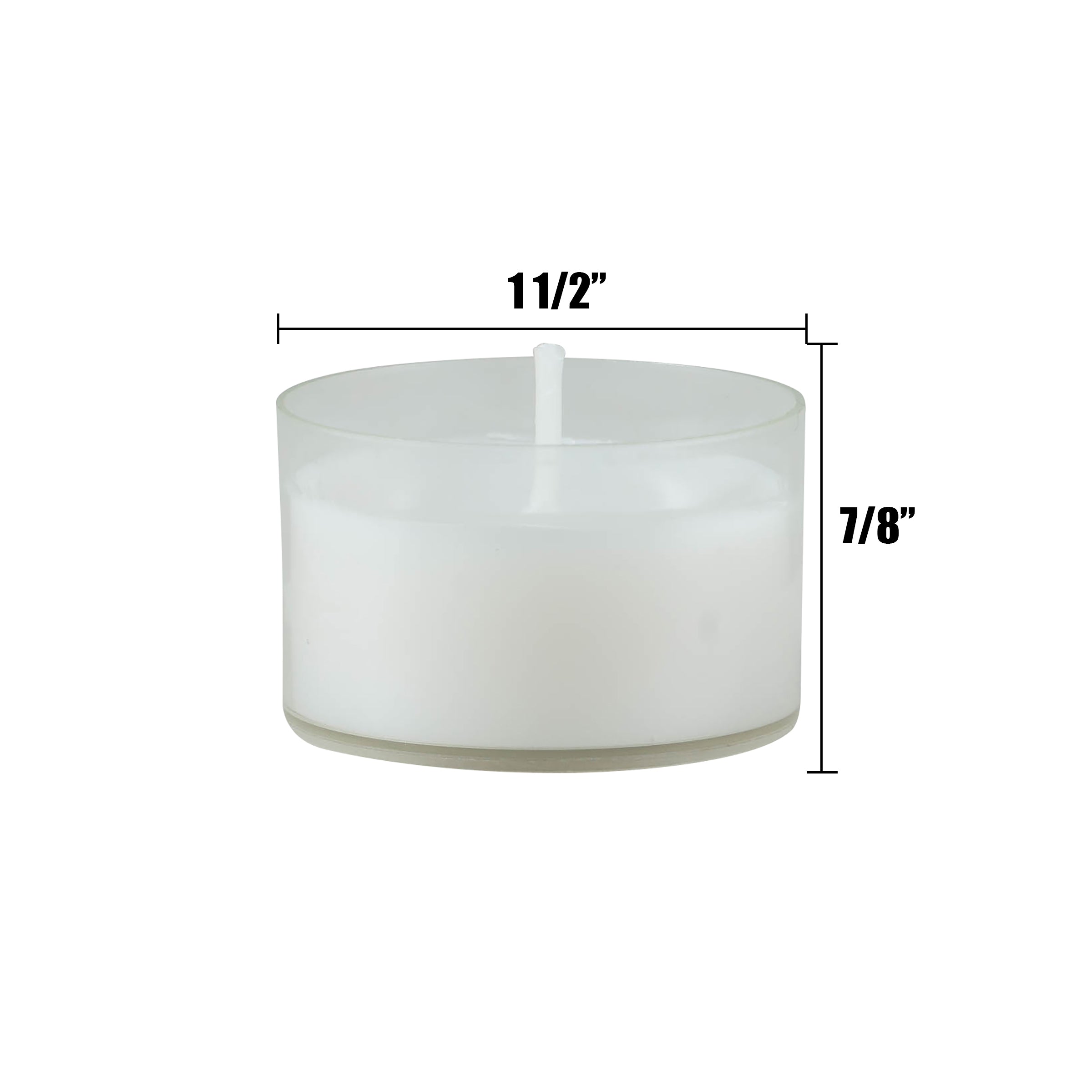 6 to 7 Hour Long Burning Unscented Clear Cup Tea Light Candles, White, Bulk  192 Pack