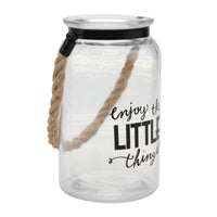 "Enjoy The Little Things" Decorative Glass Candle Lantern