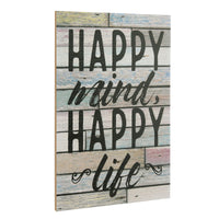 "Happy Mind, Happy Life" Wood Wall Art Decor | Stonebriar Collection