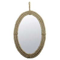 Oval Mirror with Rope and Hanging Loop