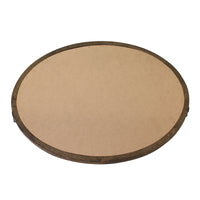 Brown Oval Wood Serving Tray with Metal Handles - Distressed Mirror Base