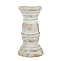 Large White Beach House Pillar Candle Holder