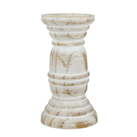 Large White Beach House Pillar Candle Holder