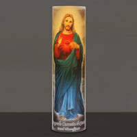 Jesus Flameless LED Devotional Prayer Candle with Automatic Timer
