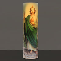 St. Jude Flickering LED Prayer Candle with Automatic Timer