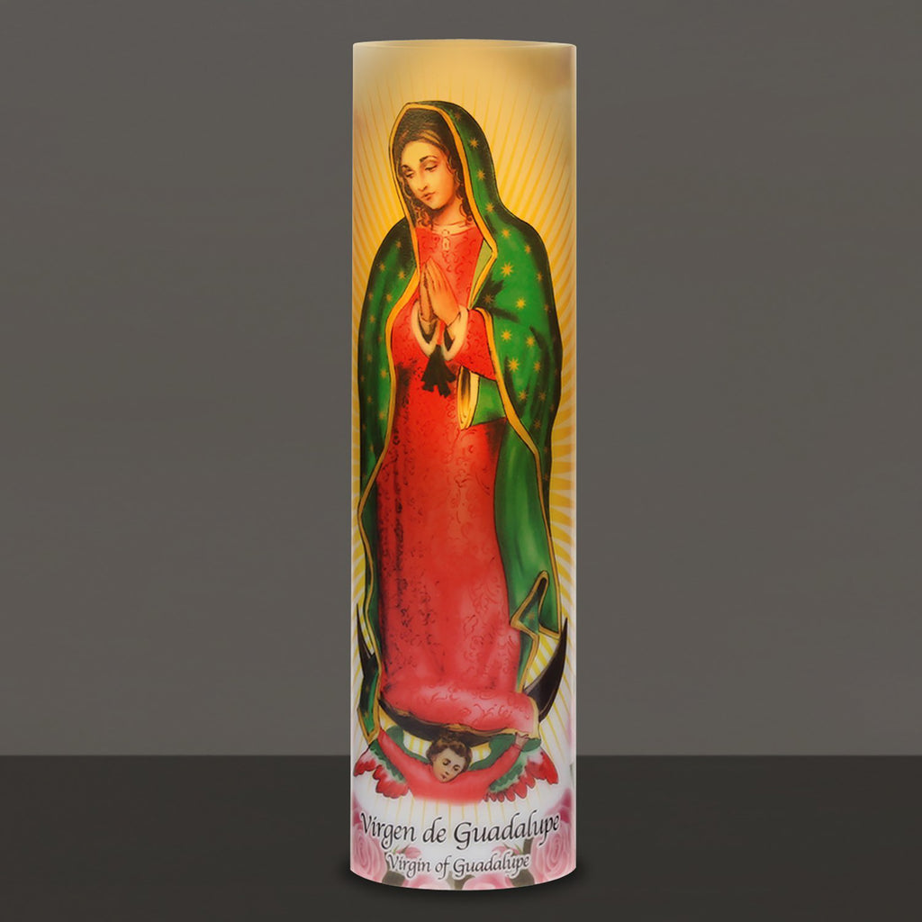 Virgin of Guadalupe Flameless LED Prayer Candle with Timer | Stonebriar ...