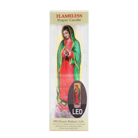 Virgin of Guadalupe Flameless LED Prayer Candle with Timer