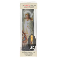 Guardian Angel Flickering LED Prayer Candle with Automatic Timer