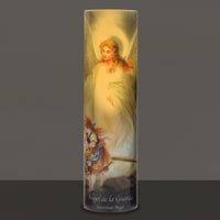 Guardian Angel Flickering LED Prayer Candle with Automatic Timer