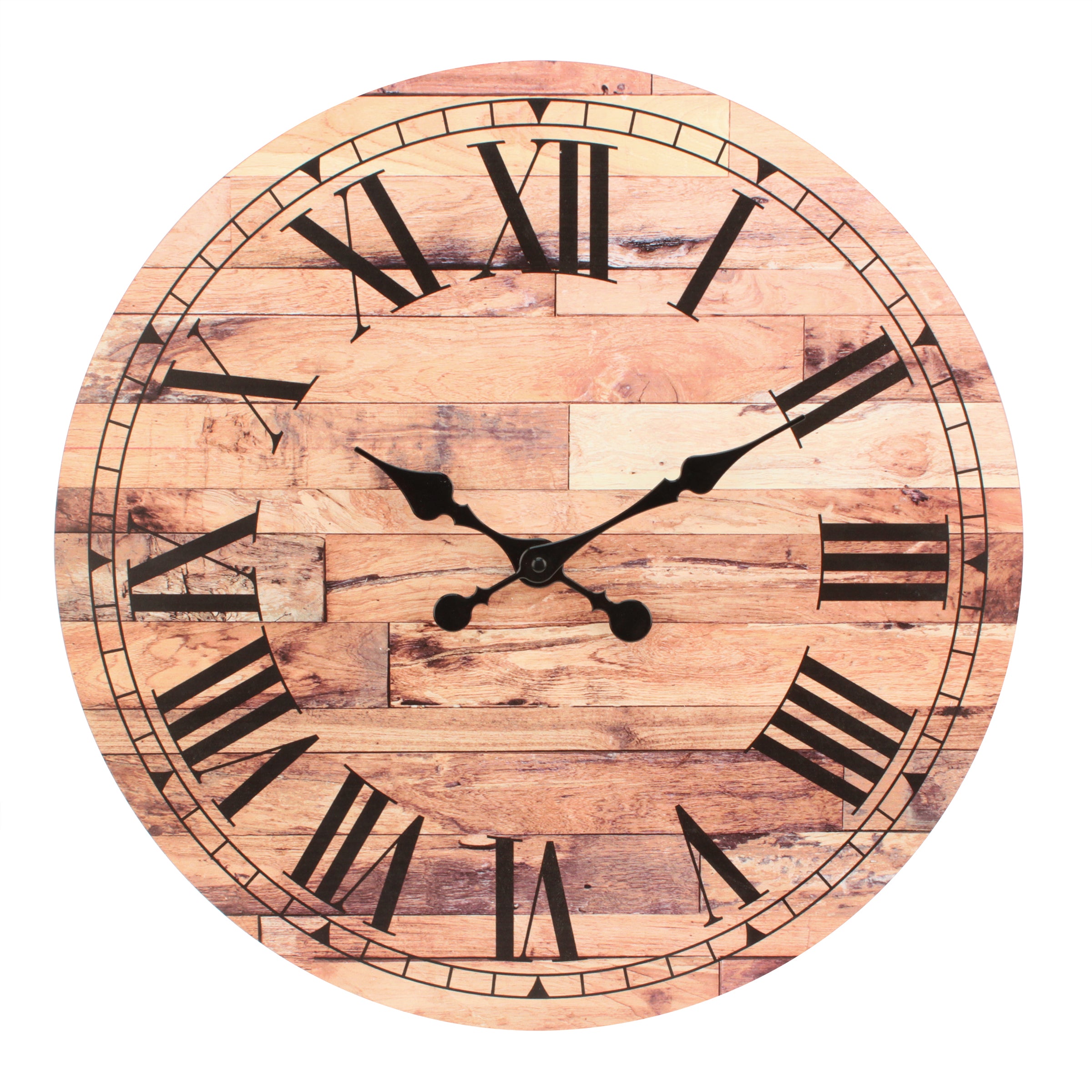 18” Roman Numeral Wooden MDF Wall Clock (WS)