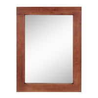 Rustic Rectangular Redwood Wooden Frame Hanging Wall Mirror