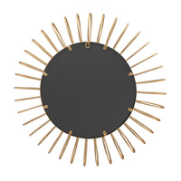 Round Decorative Gold 24" Metal Sunburst Hanging Mirror for Wall