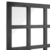 Square Rustic 9 Panel Window Pane Hanging Wall Mirror | Stonebriar Collection