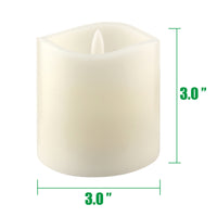 6 Pack Real Wax 3x3 Flameless LED Pillar Candles with Remote and Timer