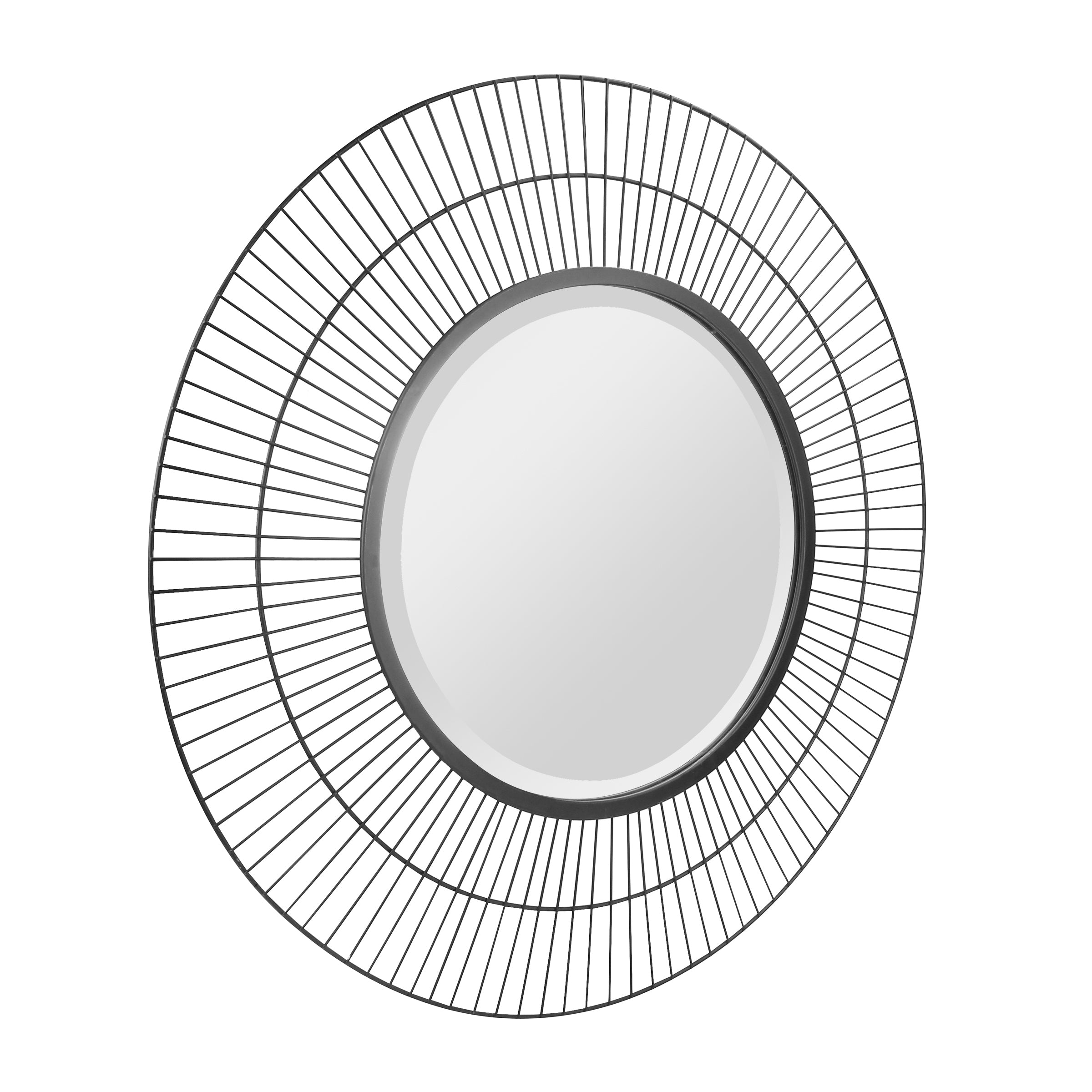 28" Decorative Modern Round Metal Wire Wall Mirror