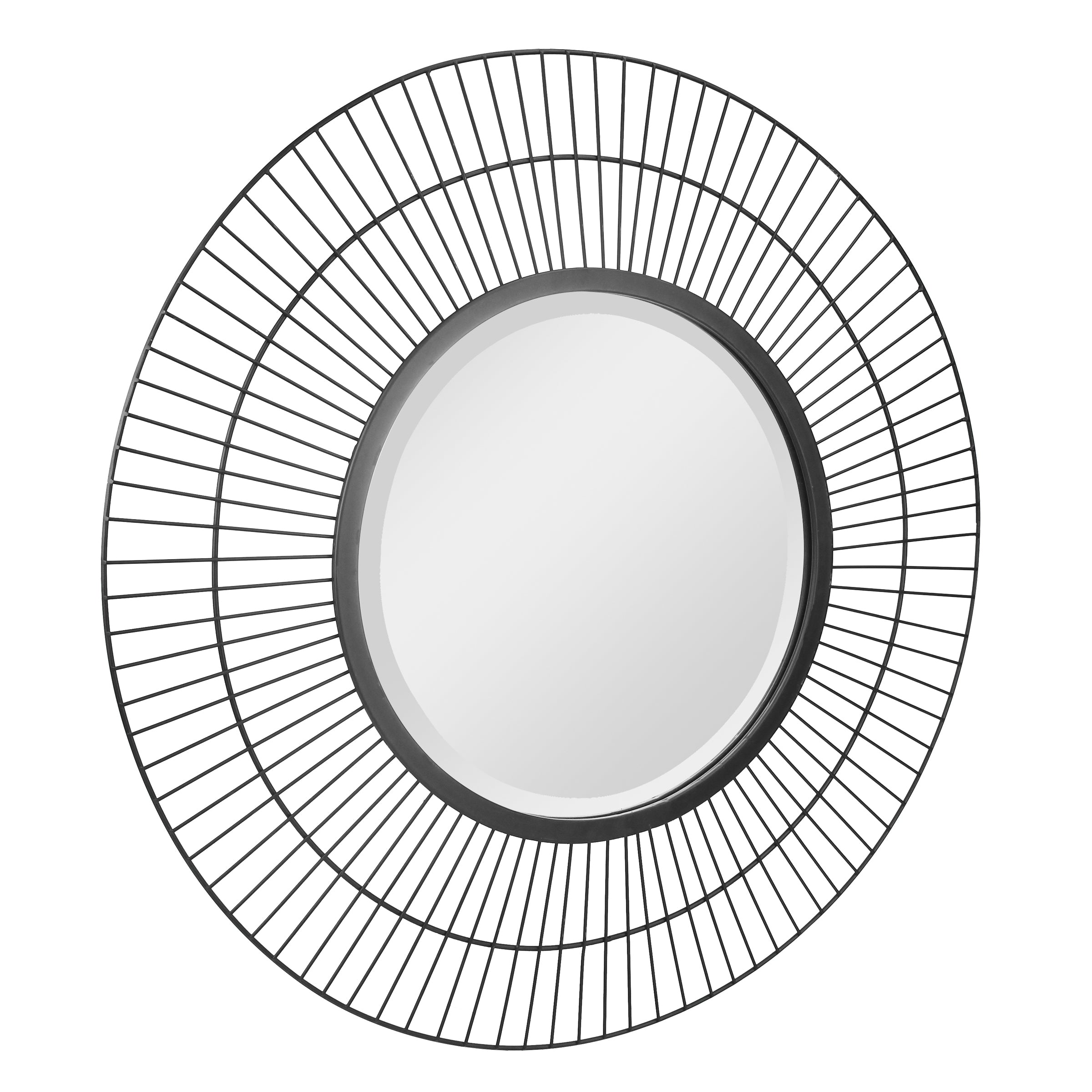24" Decorative Modern Round Metal Wire Mirror for Wall