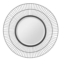 24" Decorative Modern Round Metal Wire Mirror for Wall