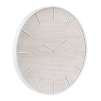 Round Open Face Blonde Clock with White