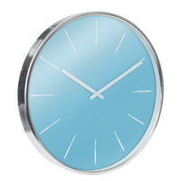 Round Blue Clock with Shiny Silver Notches