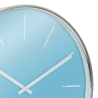 Round Blue Clock with Shiny Silver Notches