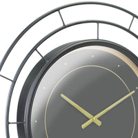 Round Open Face Black Clock with Black Concentric Wire