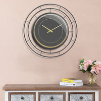 Round Open Face Black Clock with Black Concentric Wire